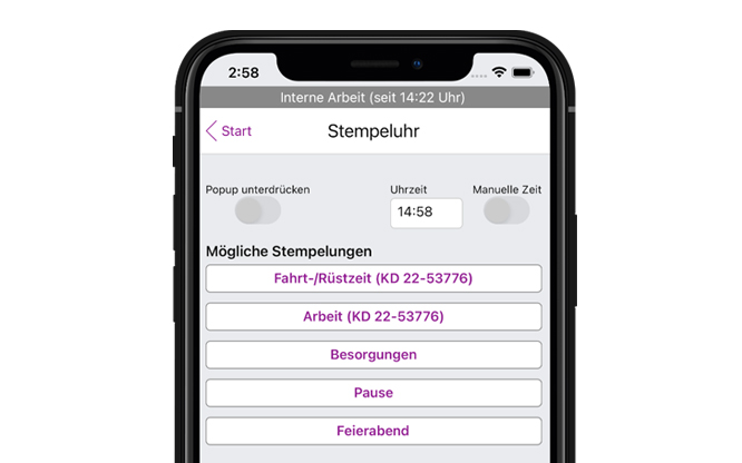 Teaser Label Mobile Stempeluhr Zeiterfassung