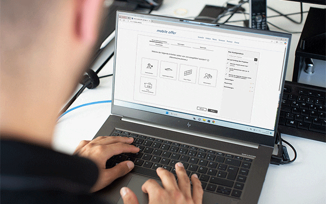 Endkundenkonfigurator Mobile Offer Go Online Terminplanung in SHK Handerkersoftware