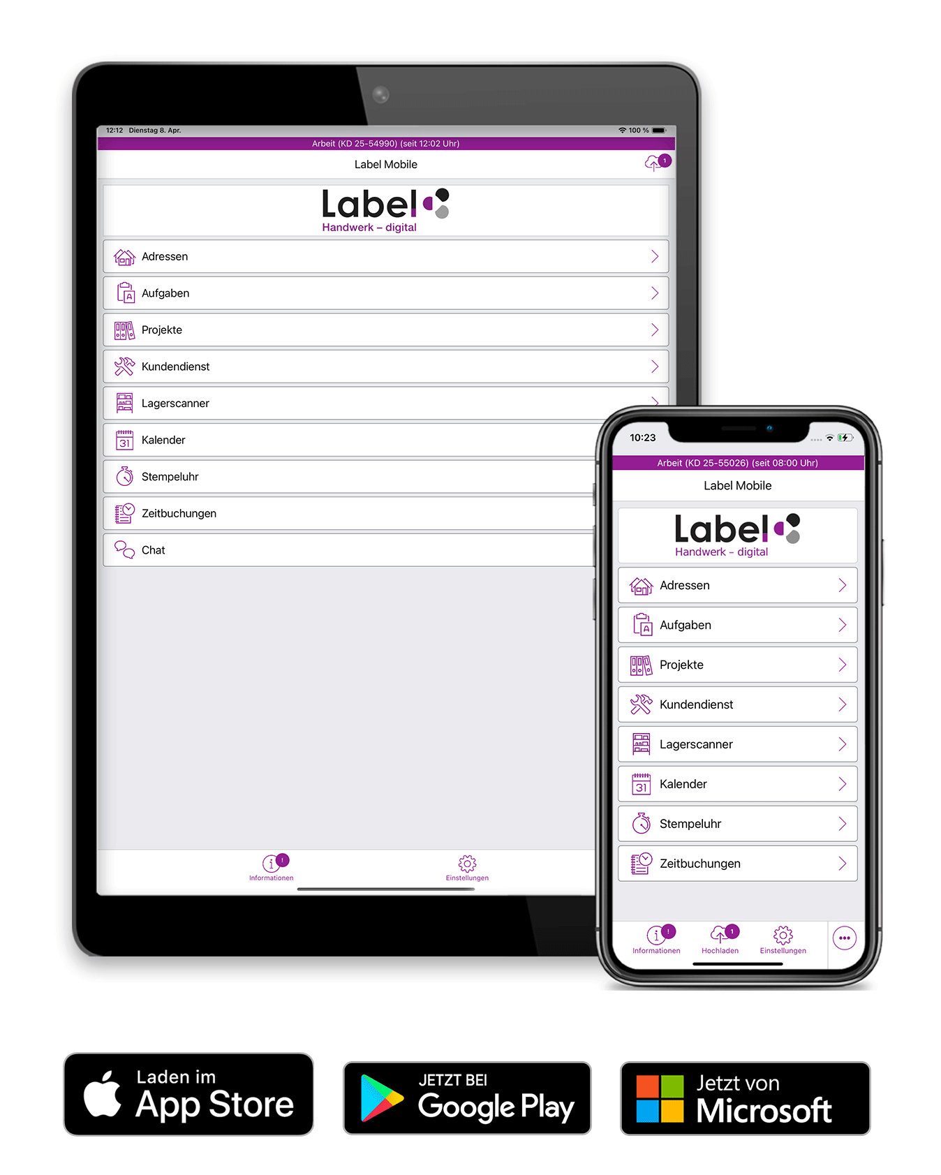Label Mobile Devices App Logos
