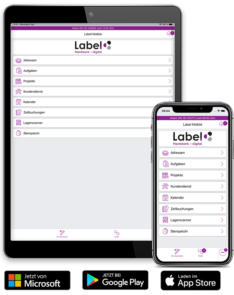 Die Handwerker App Label Mobile