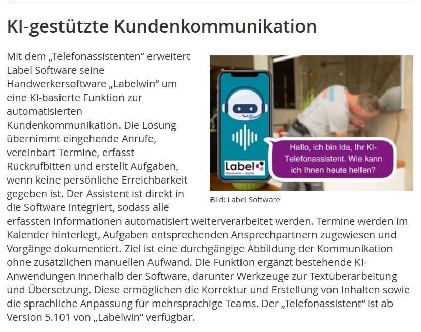 Artikel Online SHK Profi 04 2026 KI Telefonassistent Artikel Online SHK Profi 04 2026 KI Telefonassistent