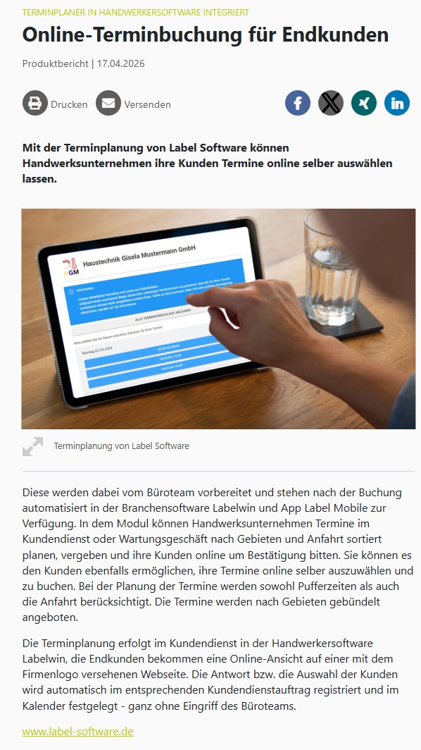 Artikel Elektro.net Terminplanung Artikel elektro.net Terminplanung