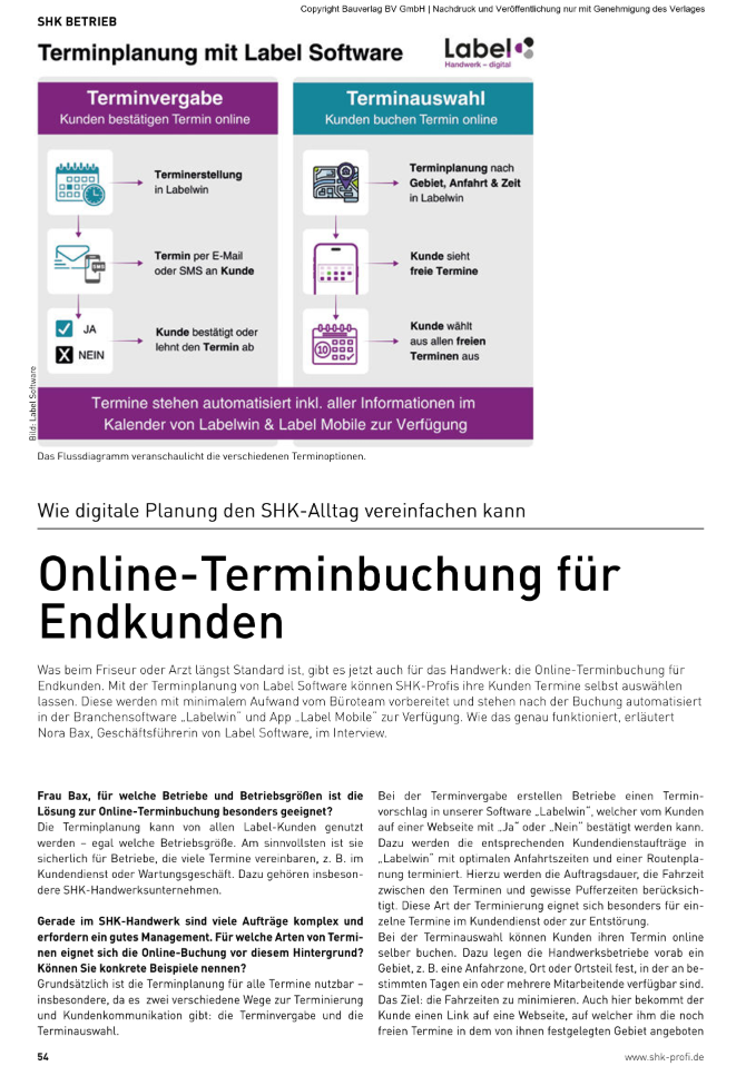 Clipping SHKProfi Online Terminplanung Clipping SHKProfi Online Terminplanung